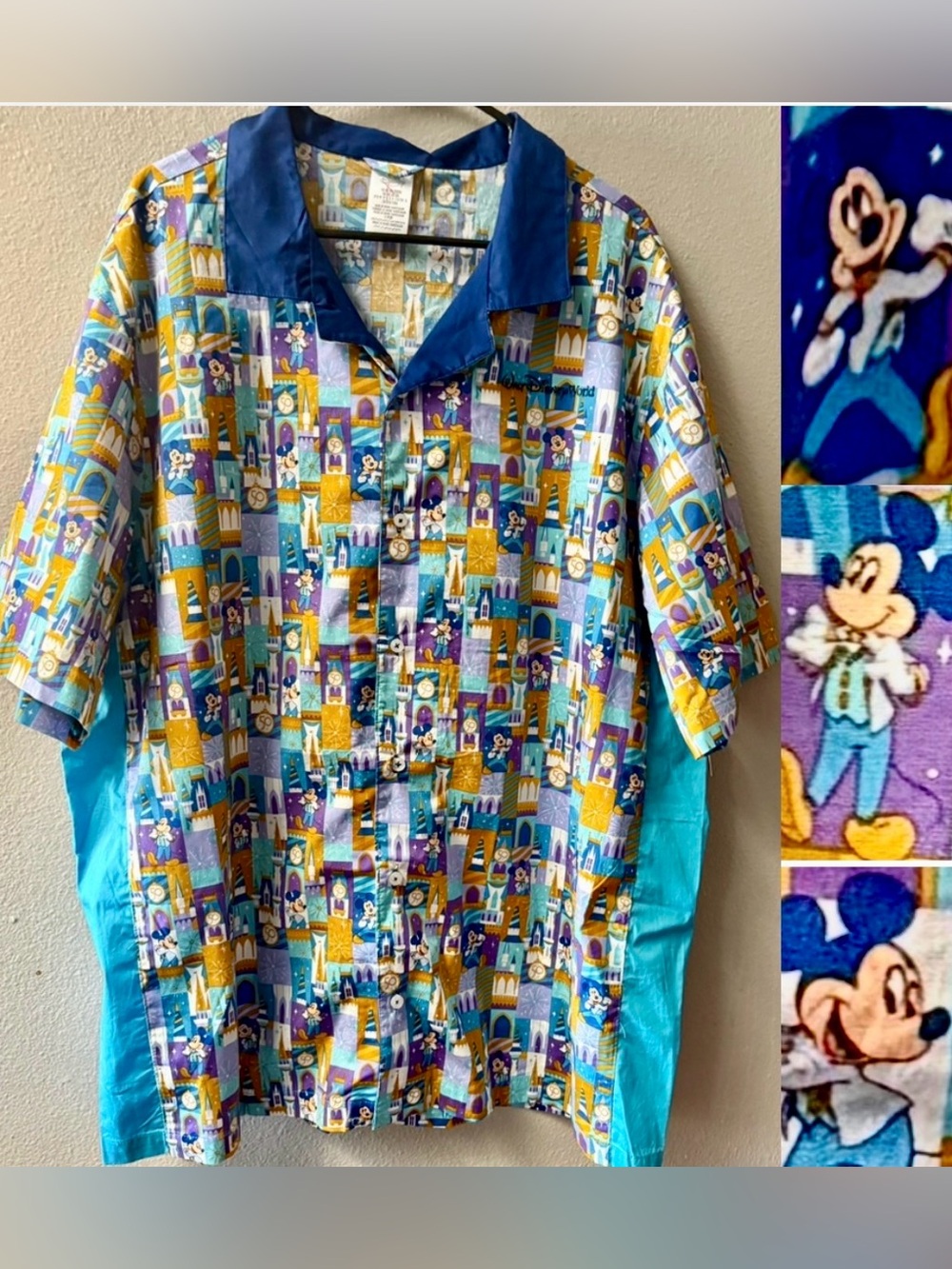 Disney World 50th Anniversary Mickey Mouse Castle Camp Shirt Mens XXL~NWT